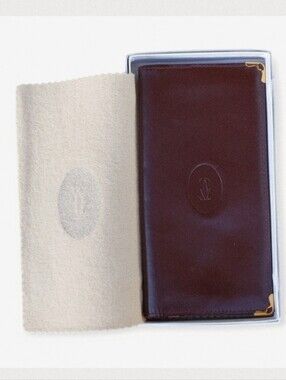 CARTIER 💯% Authentic $790 Vintage Long Leather Credit Card Wallet